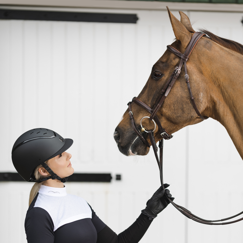 EQX by Charles Owen Kylo Riding Hat with MIPS - Black Matte/Black Gloss-4